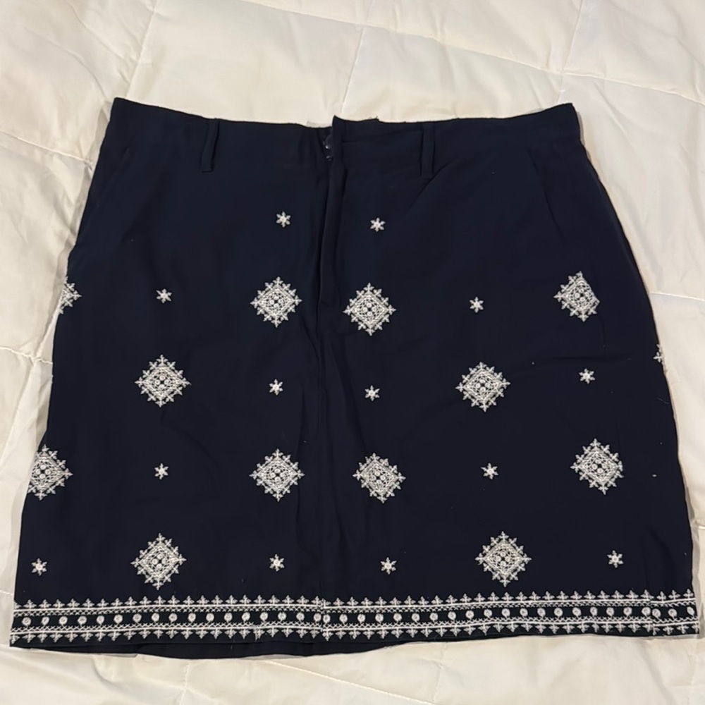 Croft & Barrow Blue Embellished Mini Pencil Skort